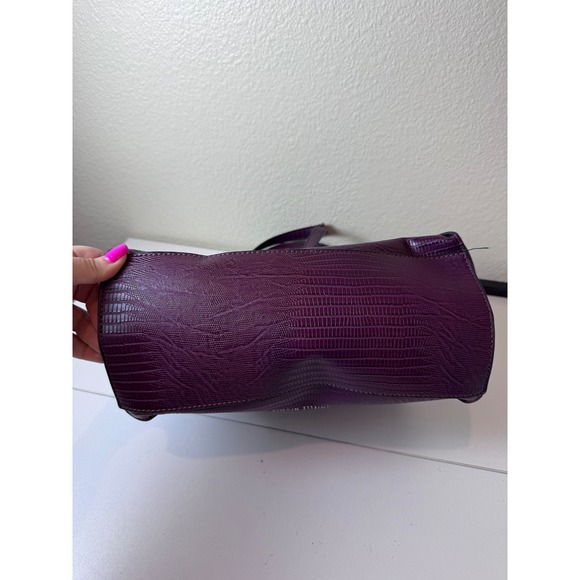 Danielle Nicole Tote Bag Women Large Purple Faux Lizard Embossed Structured Chic - Picture 11 of 14